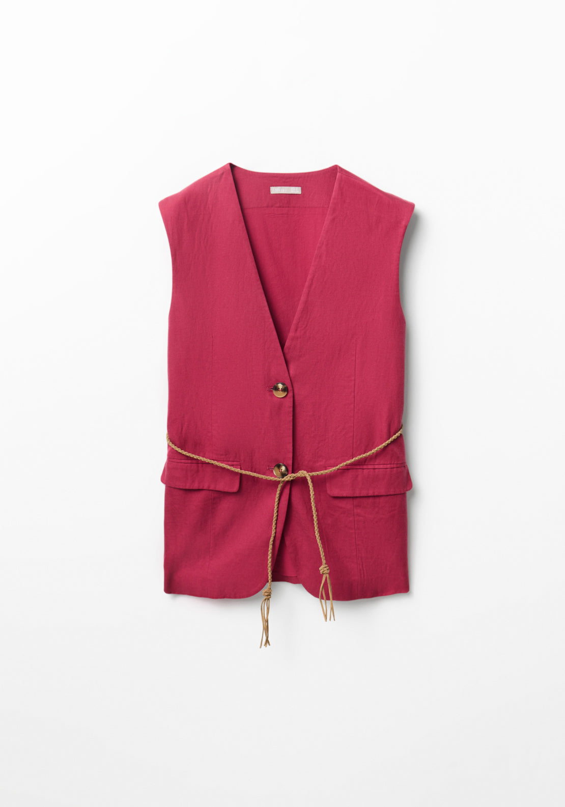 Sfera Belted Formal Waistcoat - Red 6 Shaws Department Stores