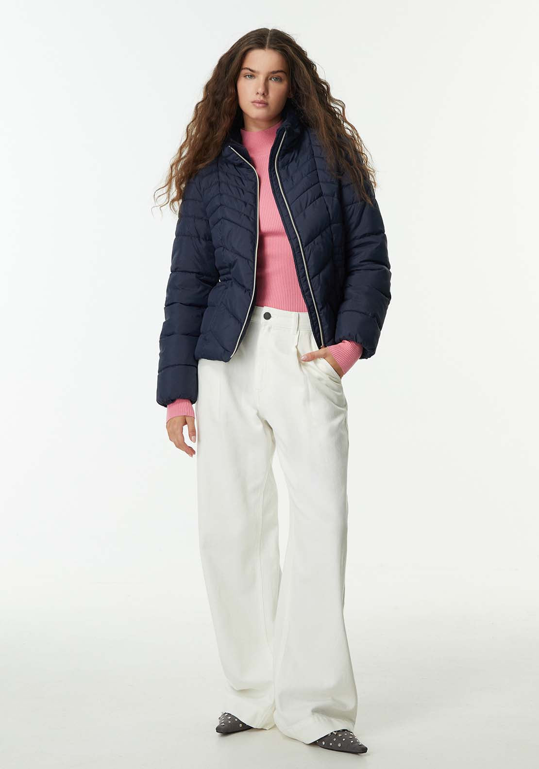 Sfera Plain Furry Parka - Navy 2 Shaws Department Stores