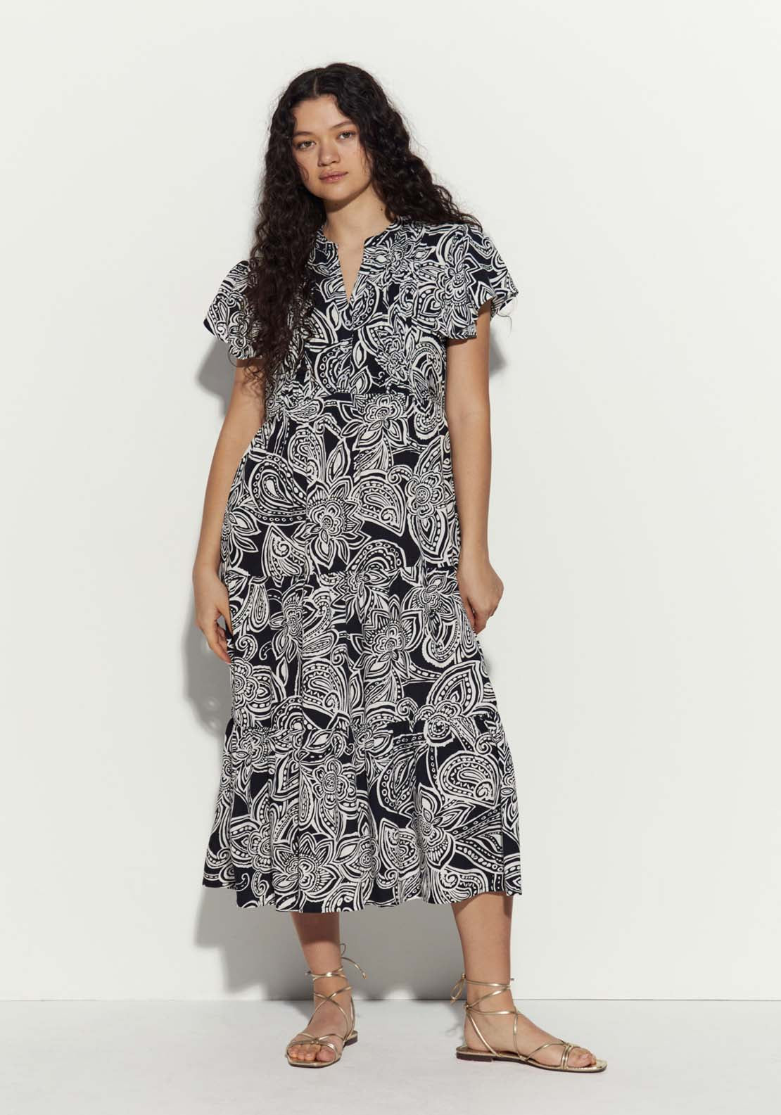 Sfera Short Sleeve Midi Dress 1 Shaws Department Stores