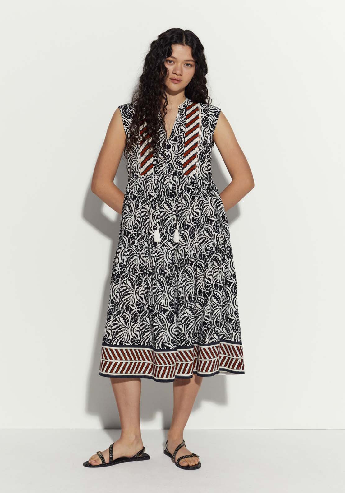 Sfera Sleeveless Printed Dress 2 Shaws Department Stores