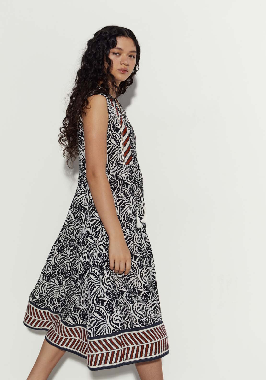 Sfera Sleeveless Printed Dress 1 Shaws Department Stores