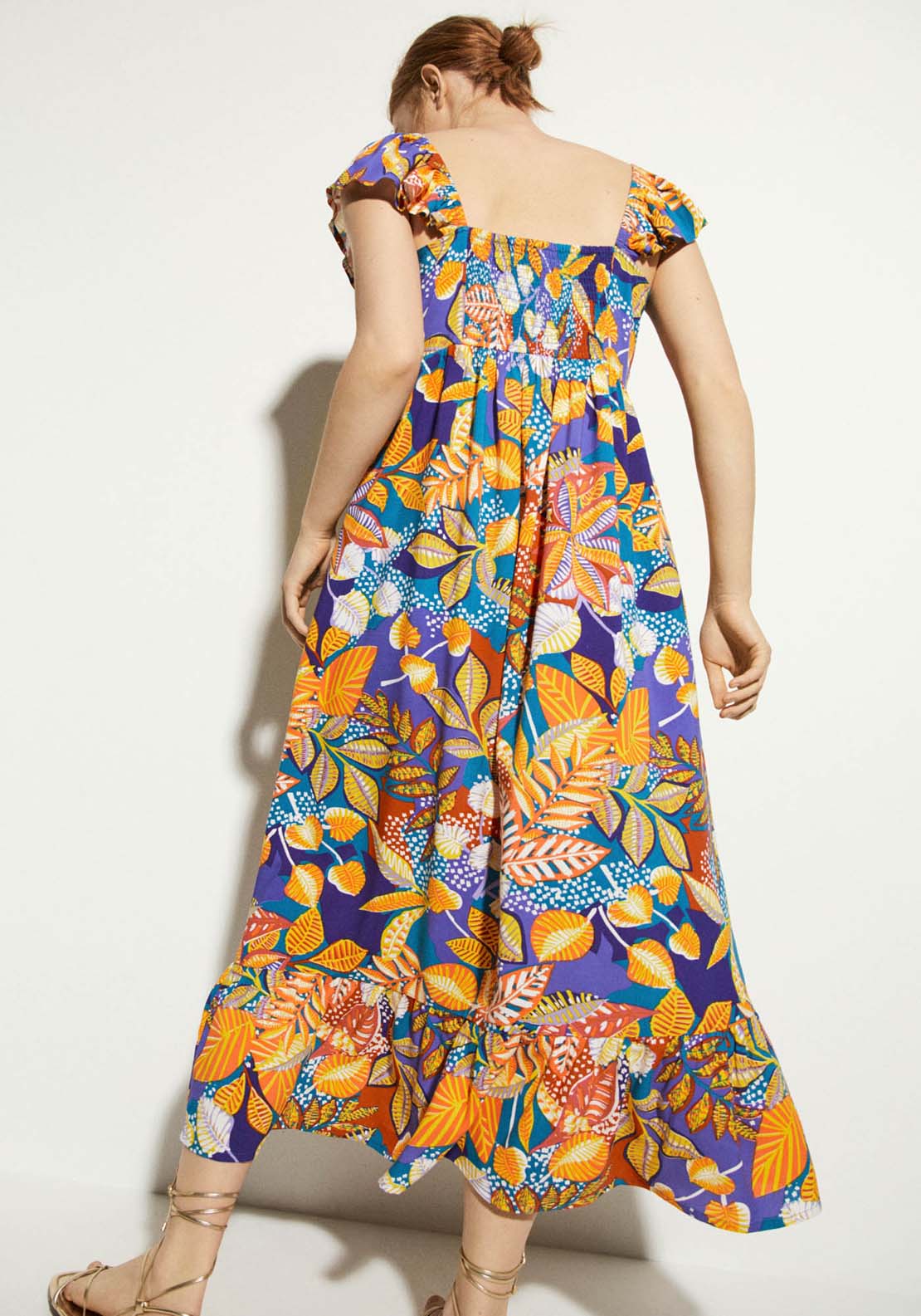 Sfera Printed Ruffle Midi Dress 3 Shaws Department Stores