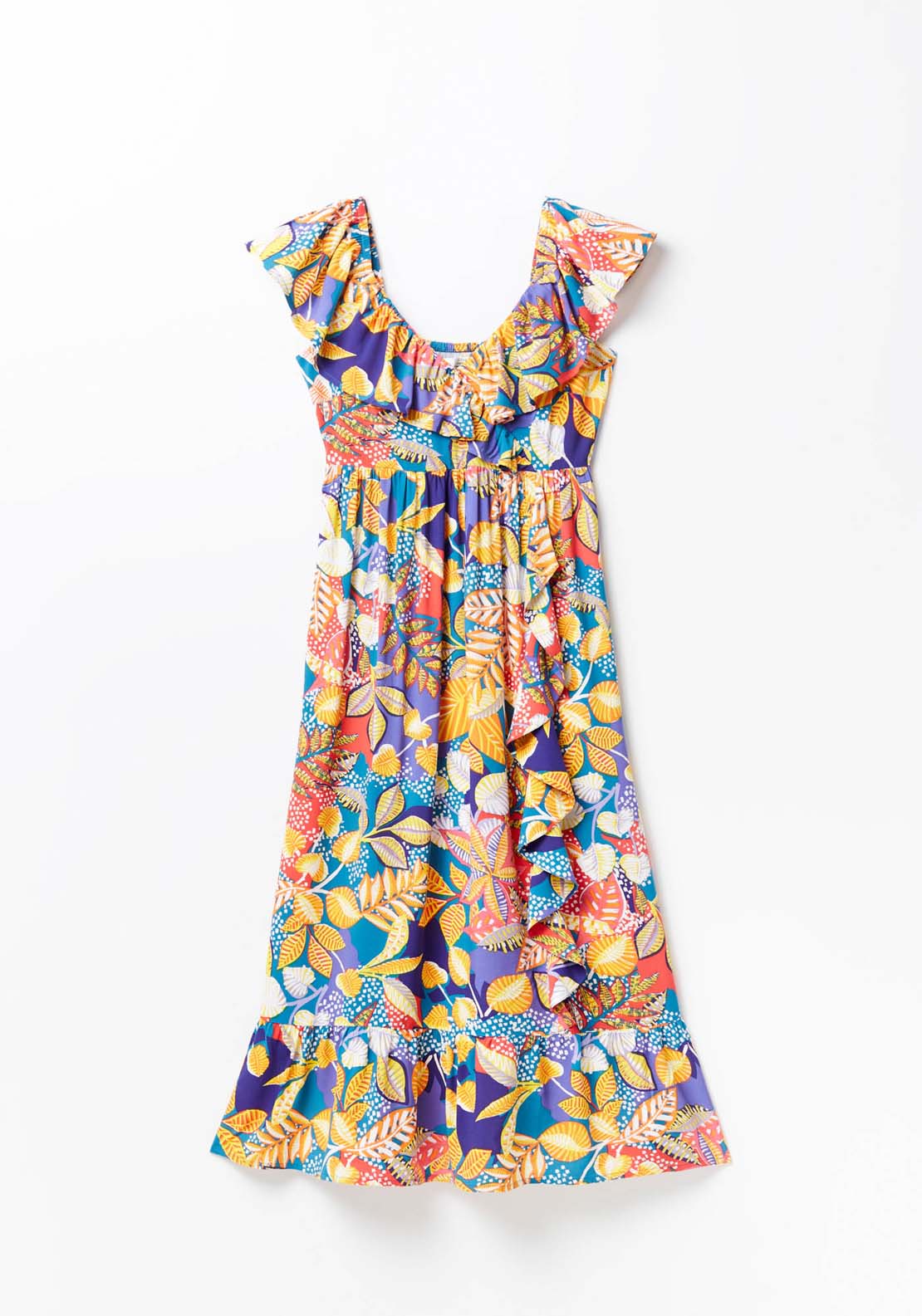 Sfera Printed Ruffle Midi Dress 5 Shaws Department Stores