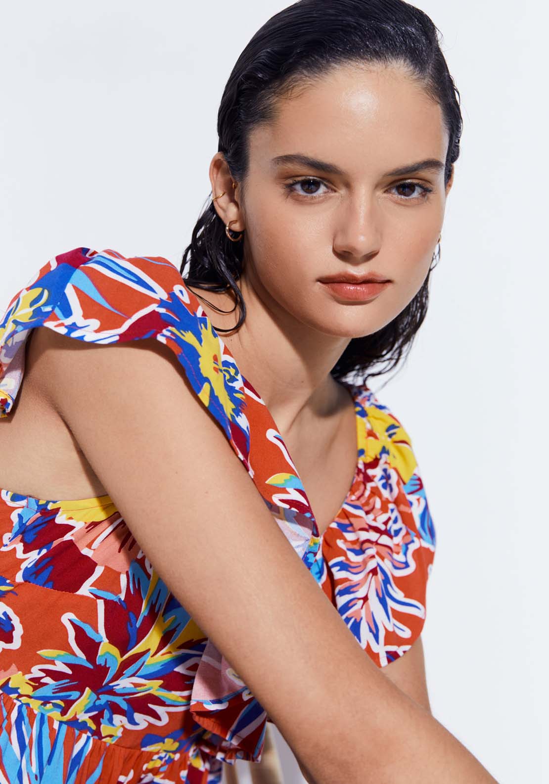 Sfera Printed Ruffle Midi Dress 4 Shaws Department Stores