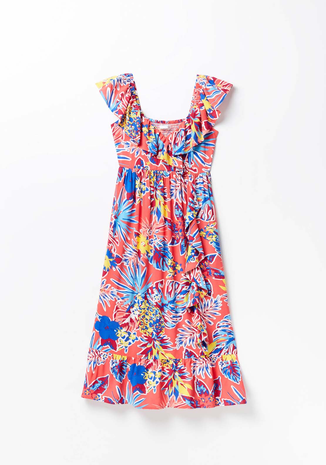 Sfera Printed Ruffle Midi Dress 6 Shaws Department Stores