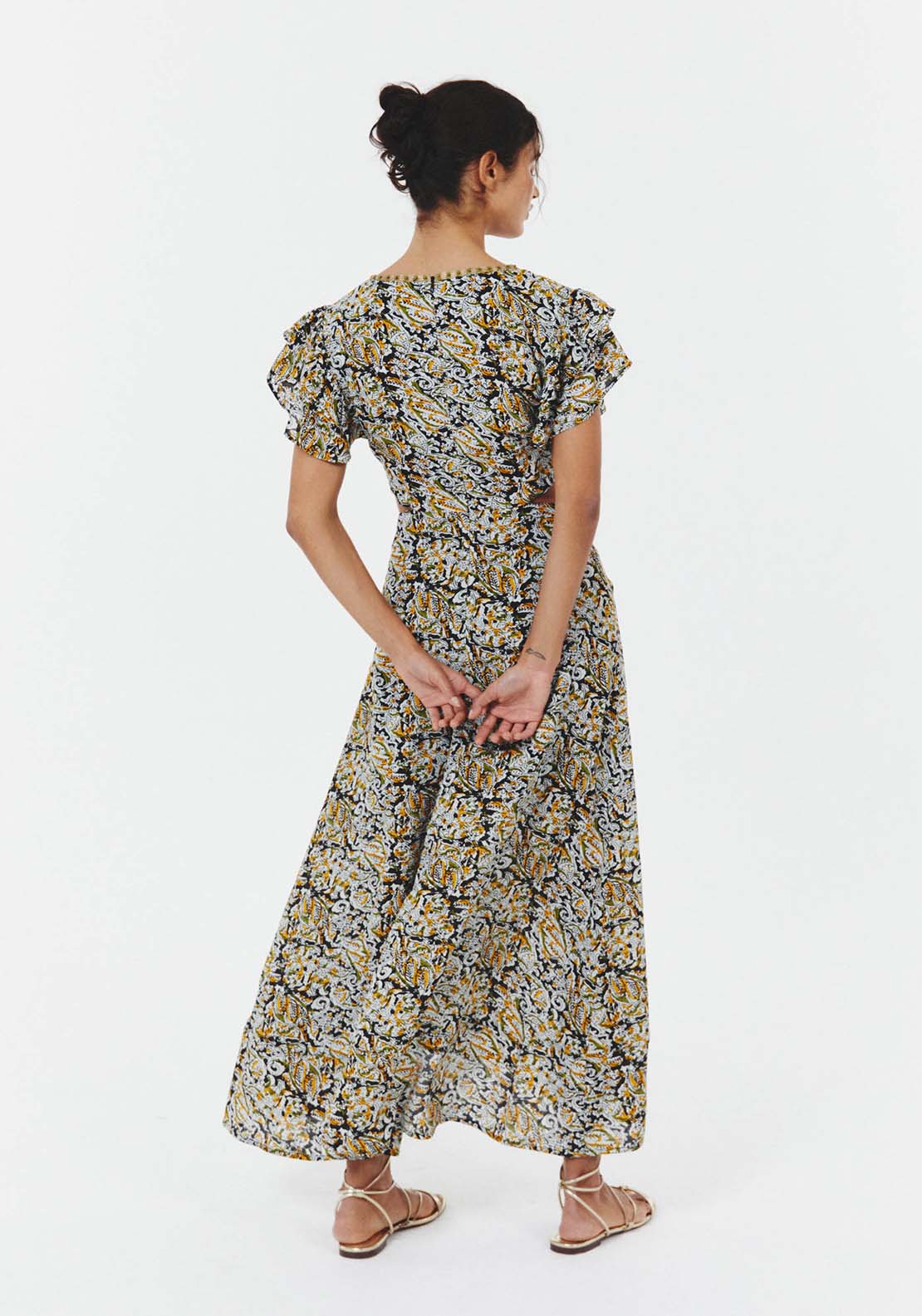 Sfera Cut-out floral dress - Black 4 Shaws Department Stores