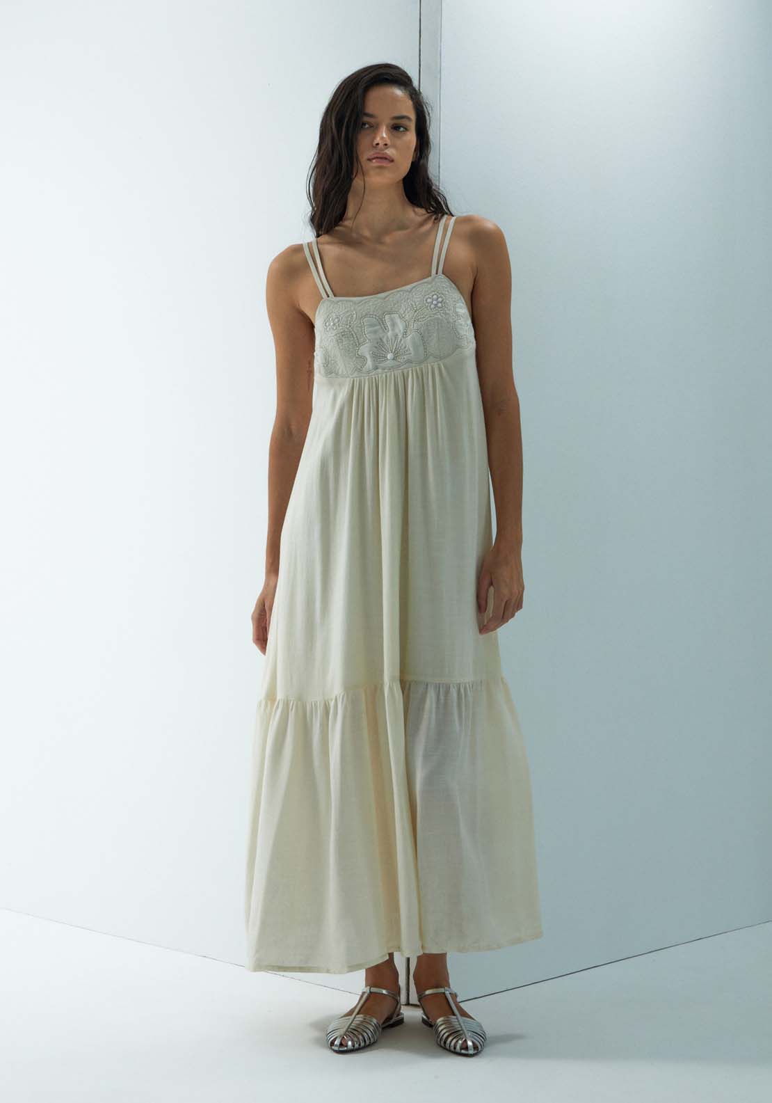 Sfera Strappy Embroidered Dress 1 Shaws Department Stores