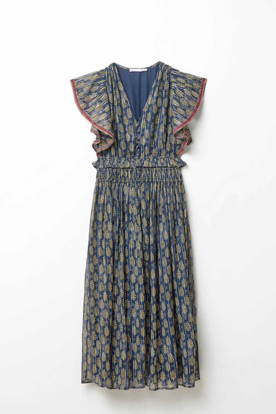 Sfera Chiffon lurex dress - Navy 13 Shaws Department Stores
