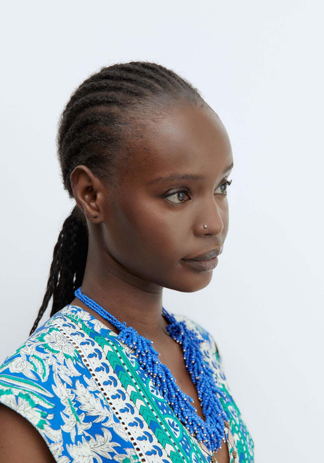 Sfera Neckline Detail Dress - Blue 5 Shaws Department Stores