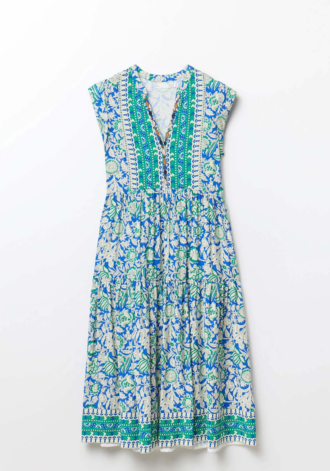 Sfera Neckline Detail Dress - Blue 6 Shaws Department Stores