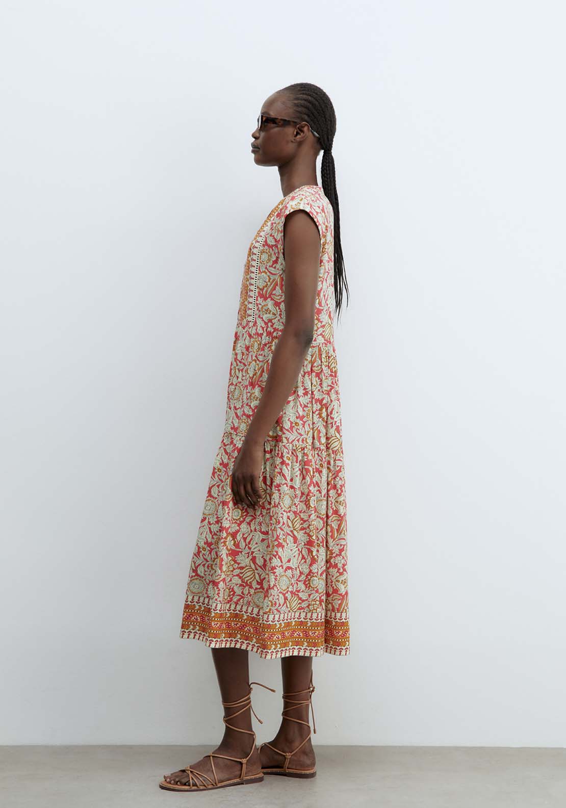 Sfera Neckline Detail Dress - Pink 3 Shaws Department Stores