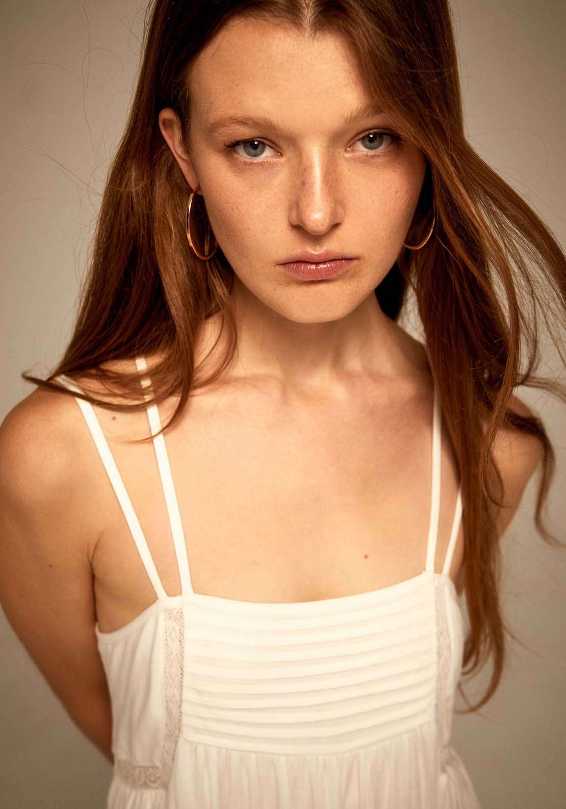 Sfera Embroidered Strappy Dress - Ecru 4 Shaws Department Stores