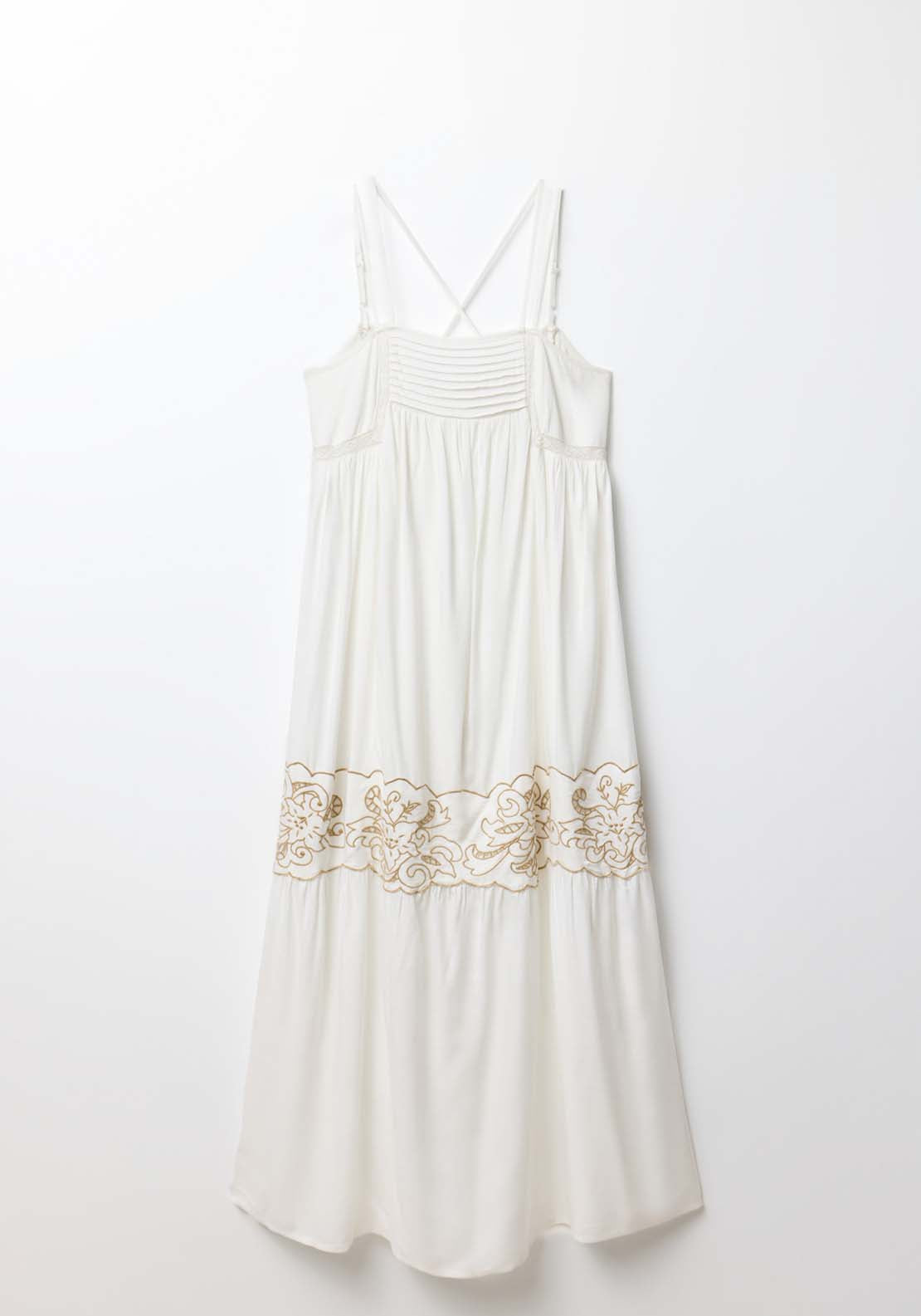 Sfera Embroidered Strappy Dress - Ecru 6 Shaws Department Stores