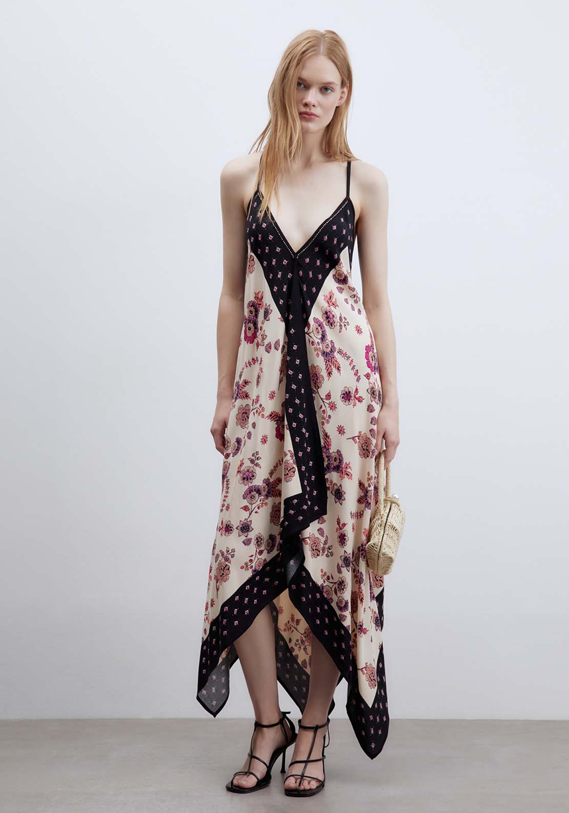 Printed Scarf Dress - Purple