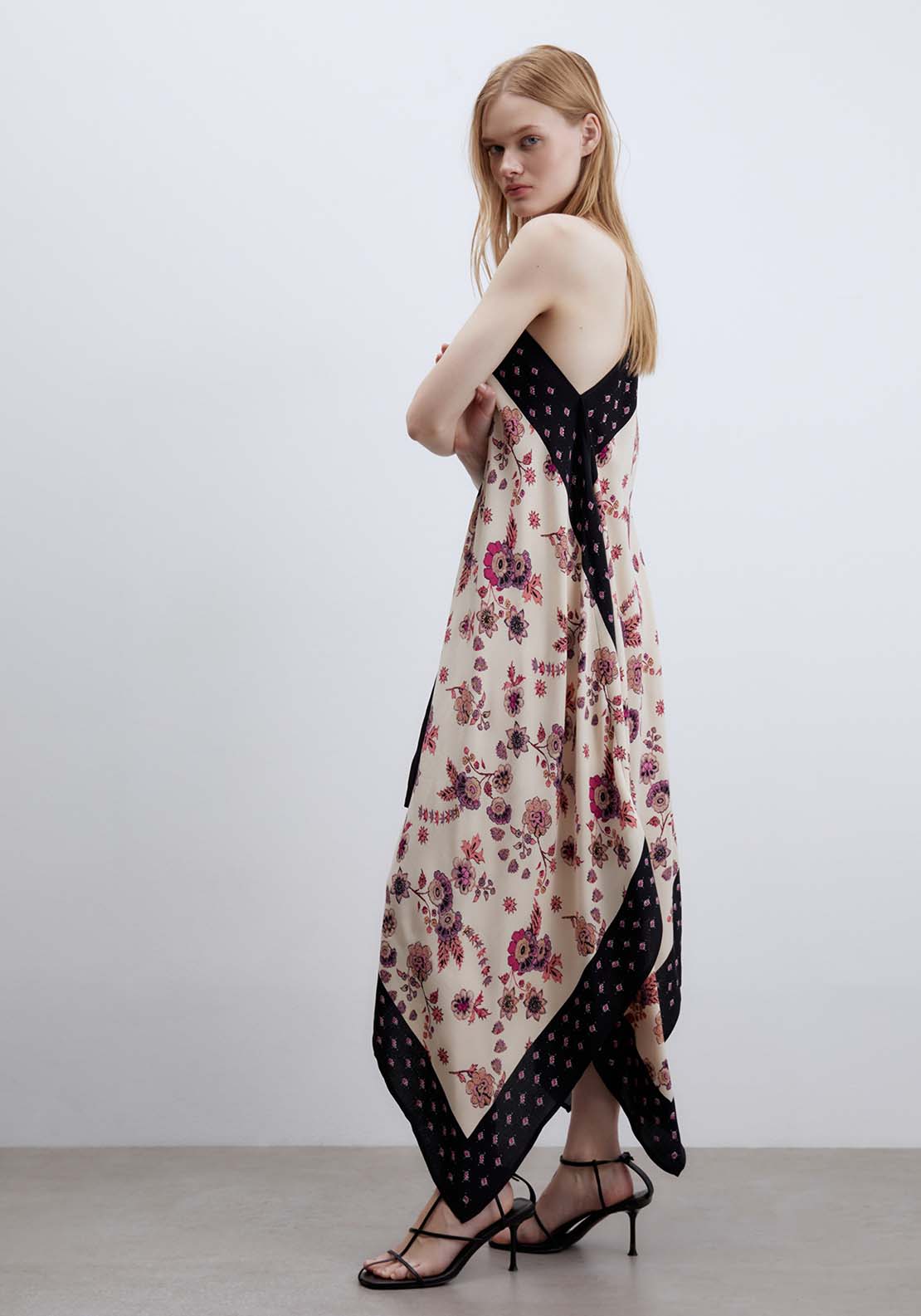 Printed Scarf Dress - Purple