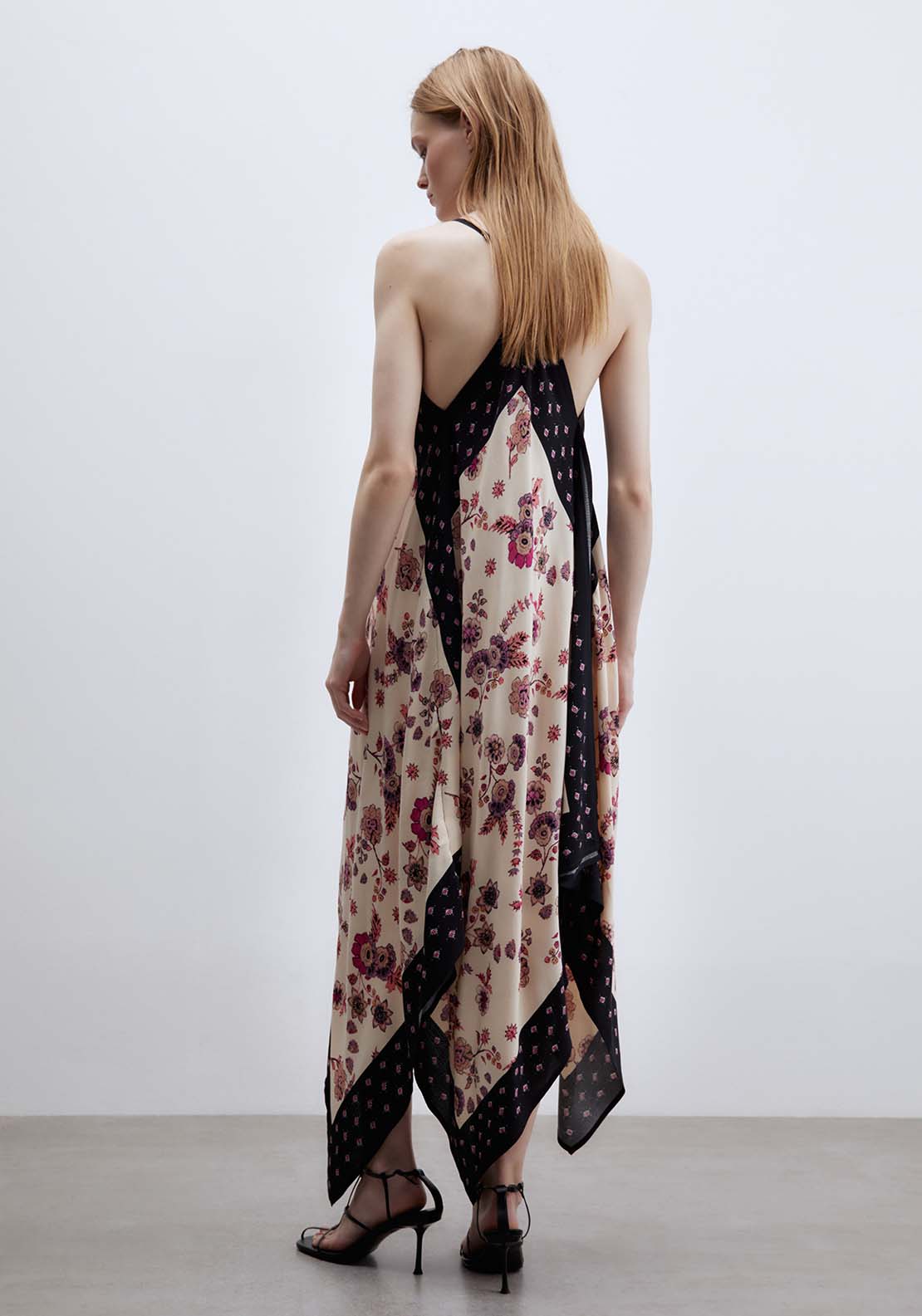 Printed Scarf Dress - Purple