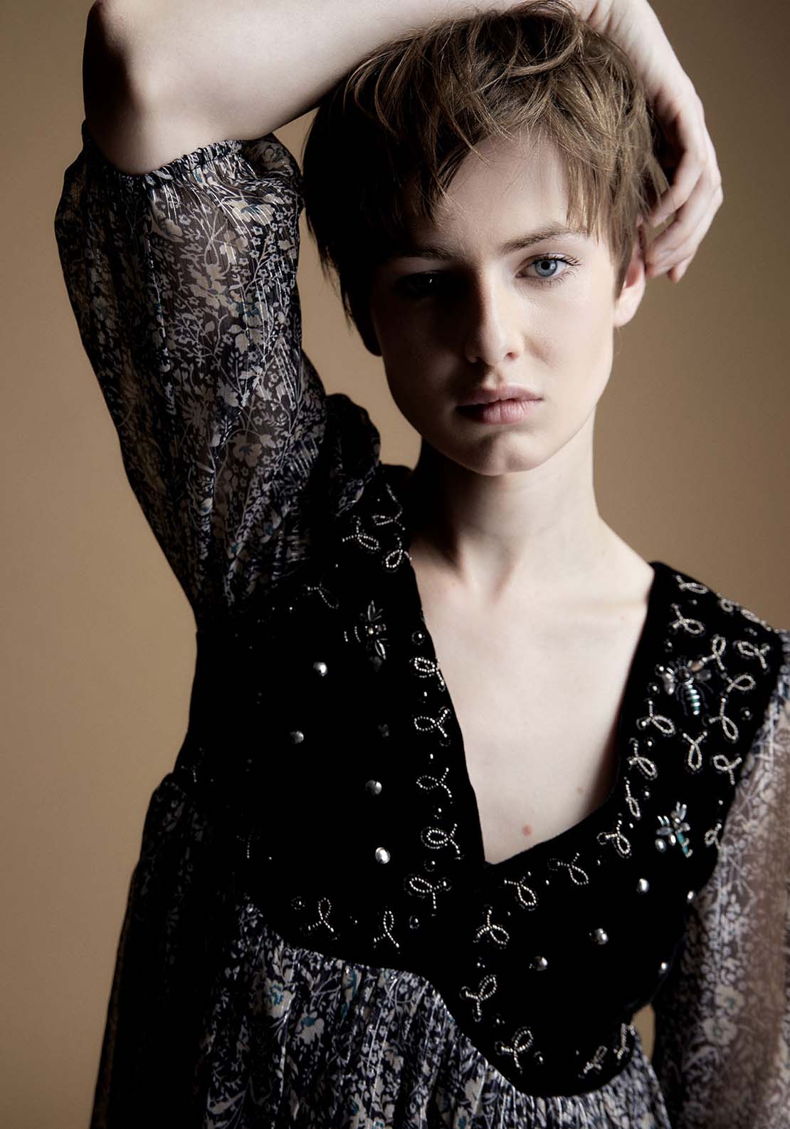 Mixed Media Lurex Dress - Black