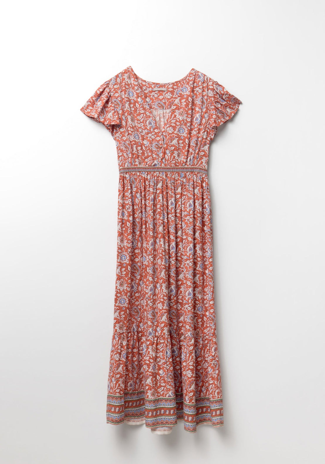 Shirt Style Midi Dress - Red