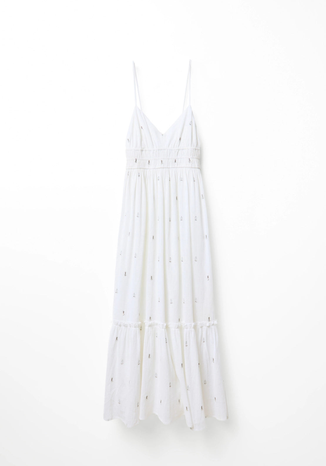 Strappy Lurex Dress - White