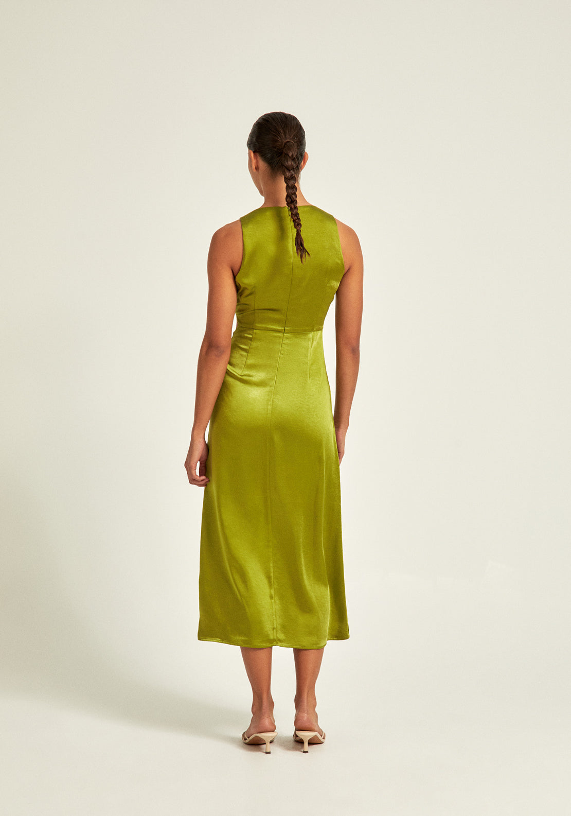 Satin Party Dress - Green