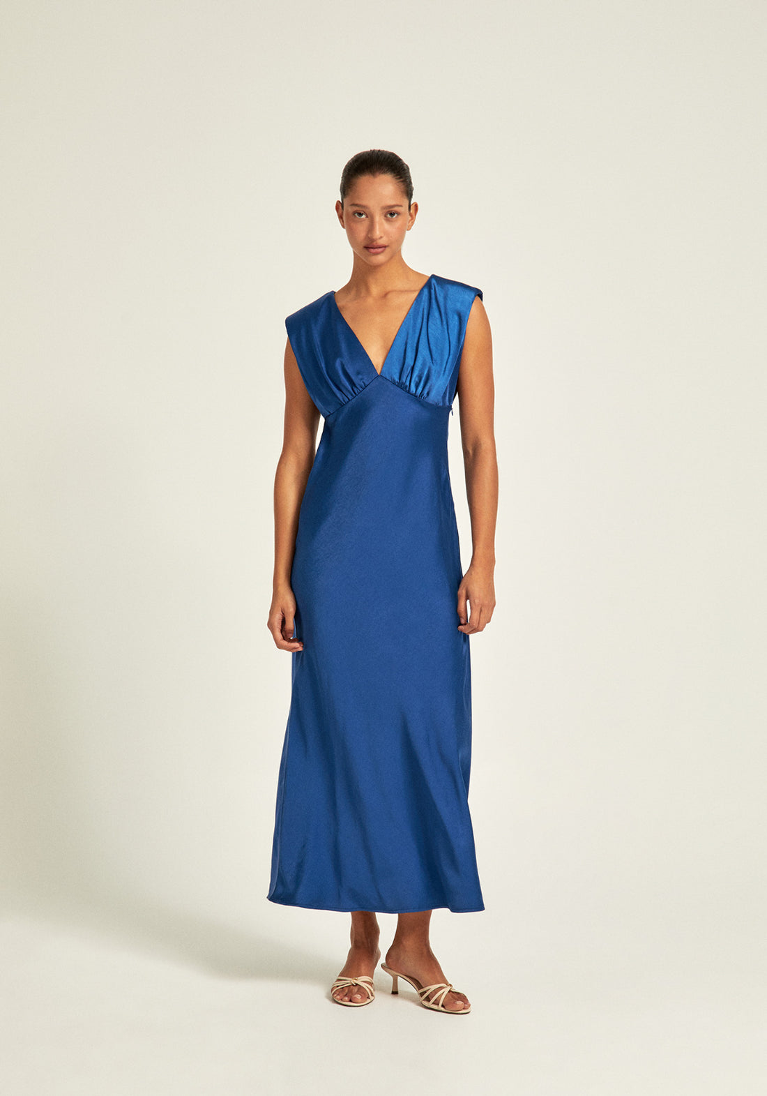 blue trench dress Versailles Art Deco Coat Dress Midnight