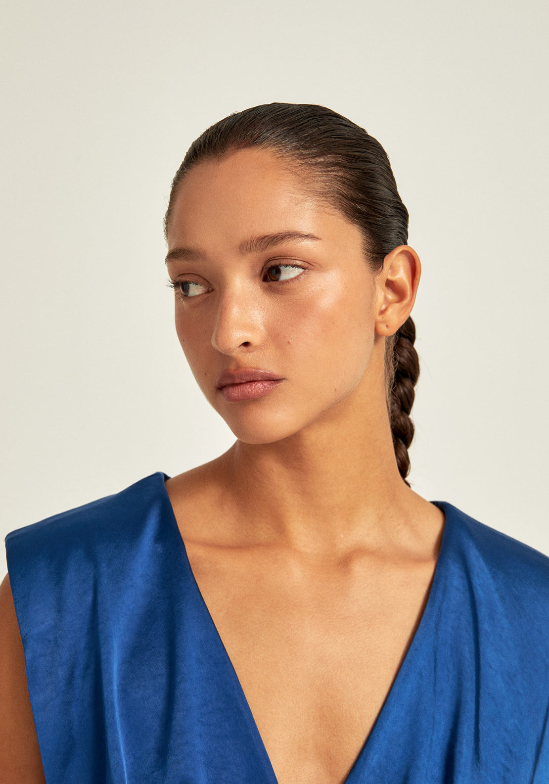 Satin Party Dress - Blue