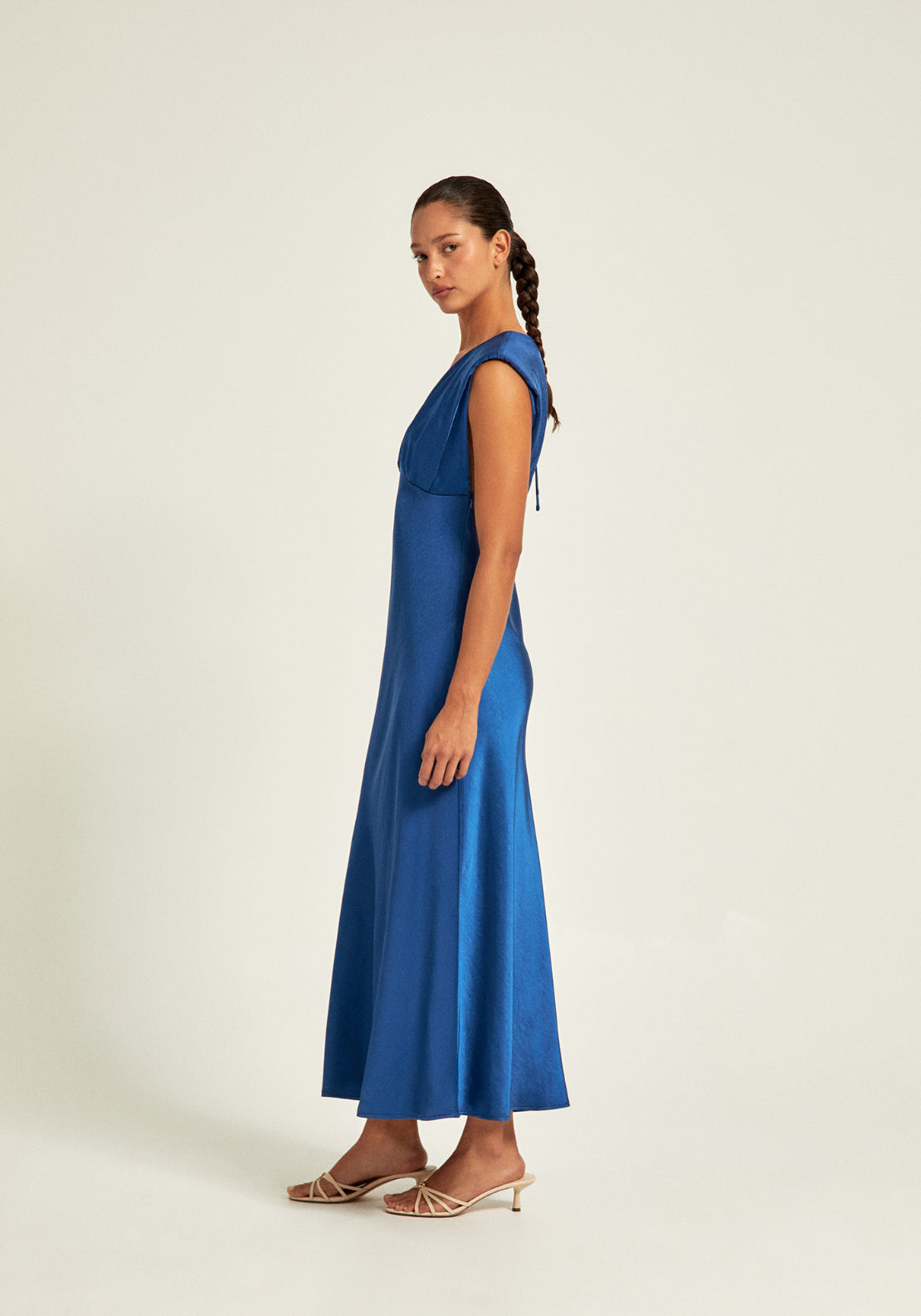 Satin Party Dress - Blue