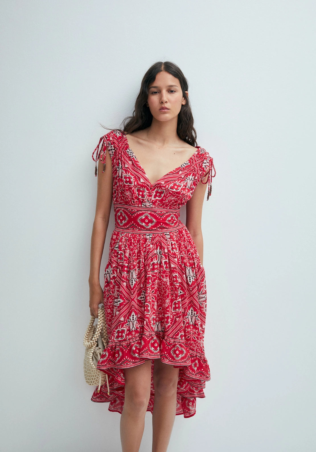 Bandana-Print Dress - Red