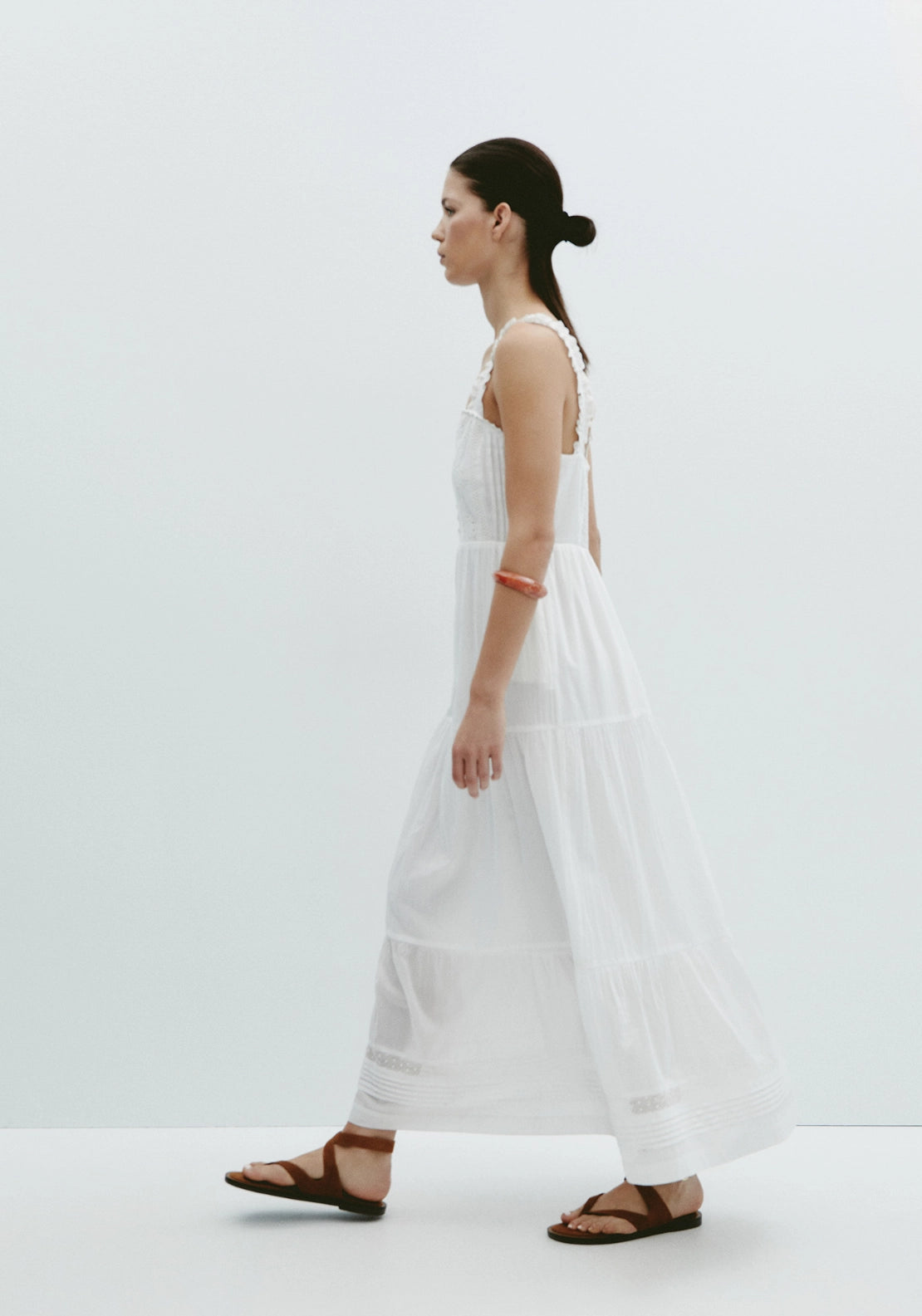 Tiered Lace Dress - White