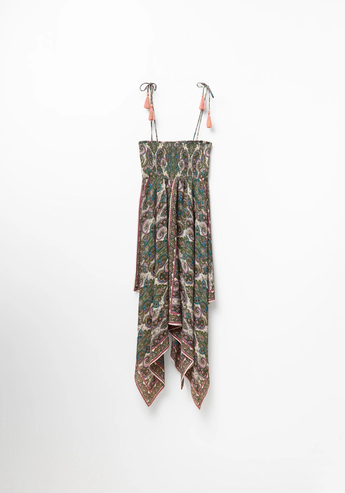 Sleeveless Printed Dress - Beige