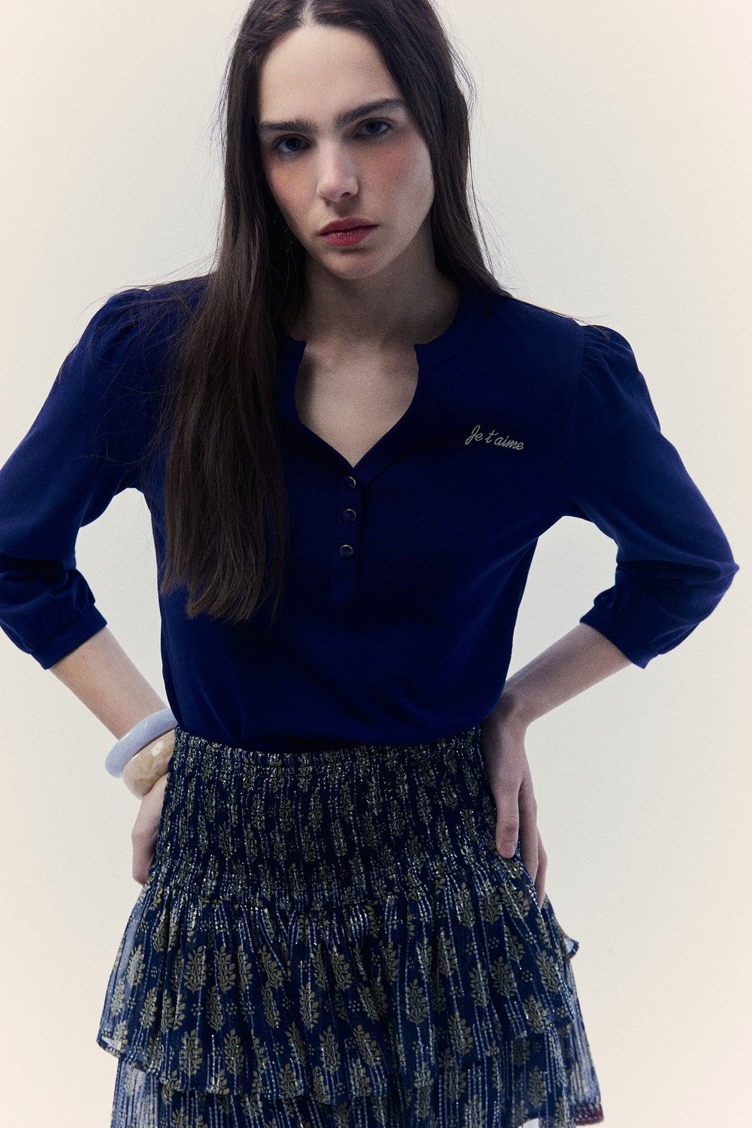 Sfera Henley shirt - Navy 2 Shaws Department Stores