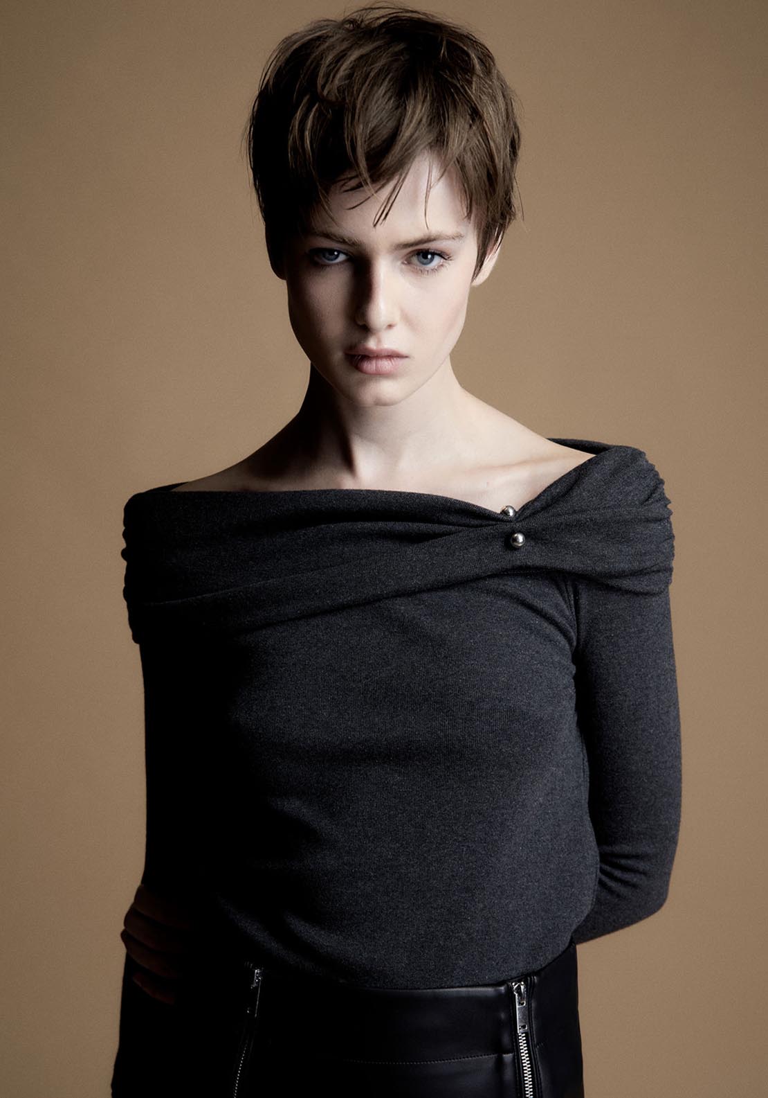Sfera Decorative Appliqué Top - Grey 1 Shaws Department Stores