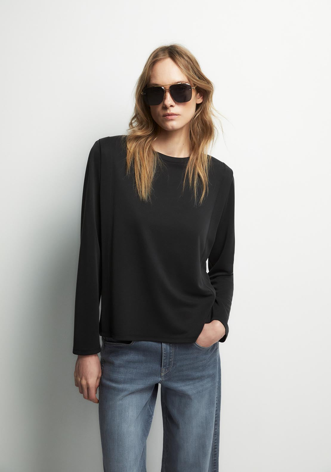 Long Sleeve Basic Top - Black
