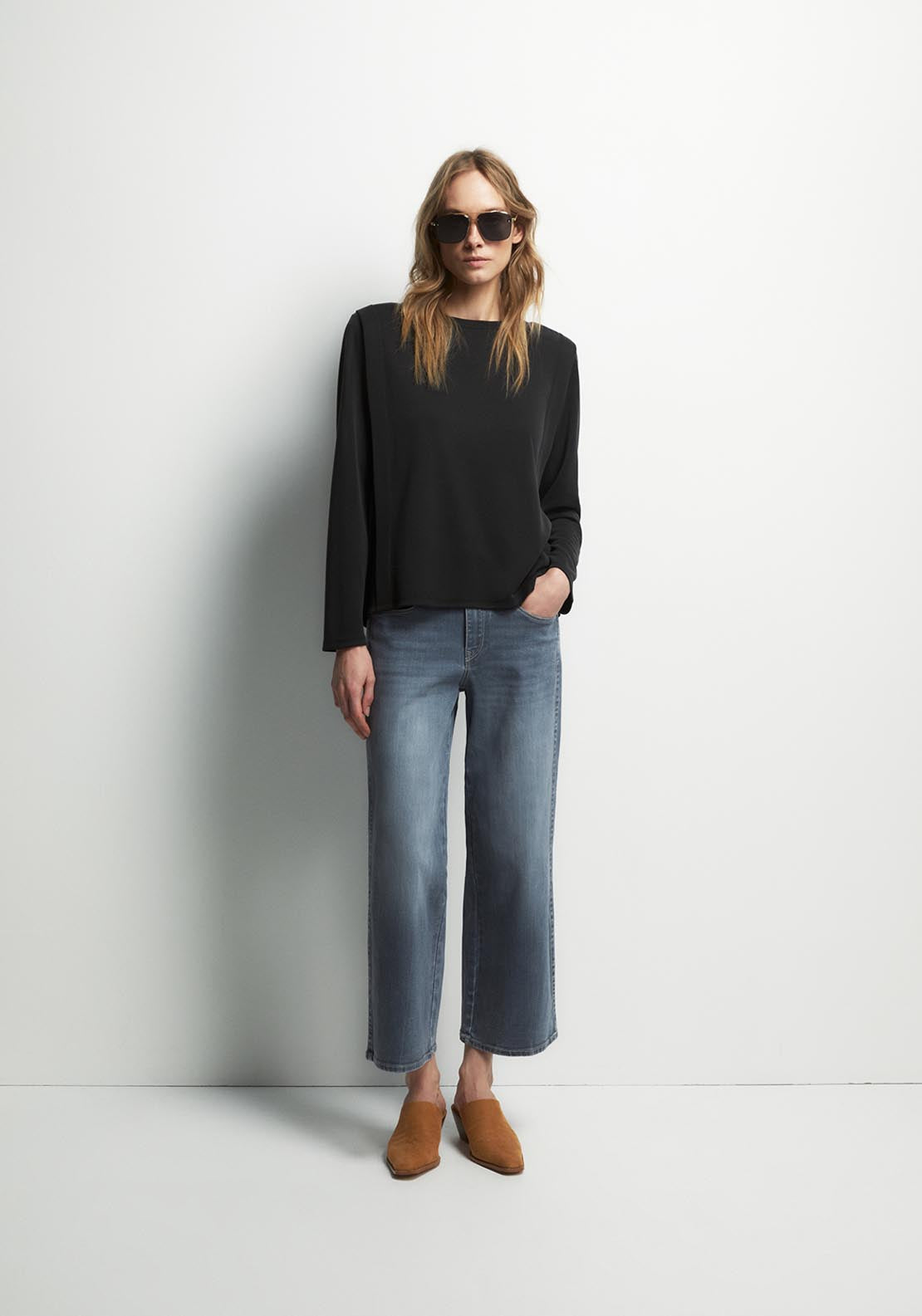 Long Sleeve Basic Top - Black