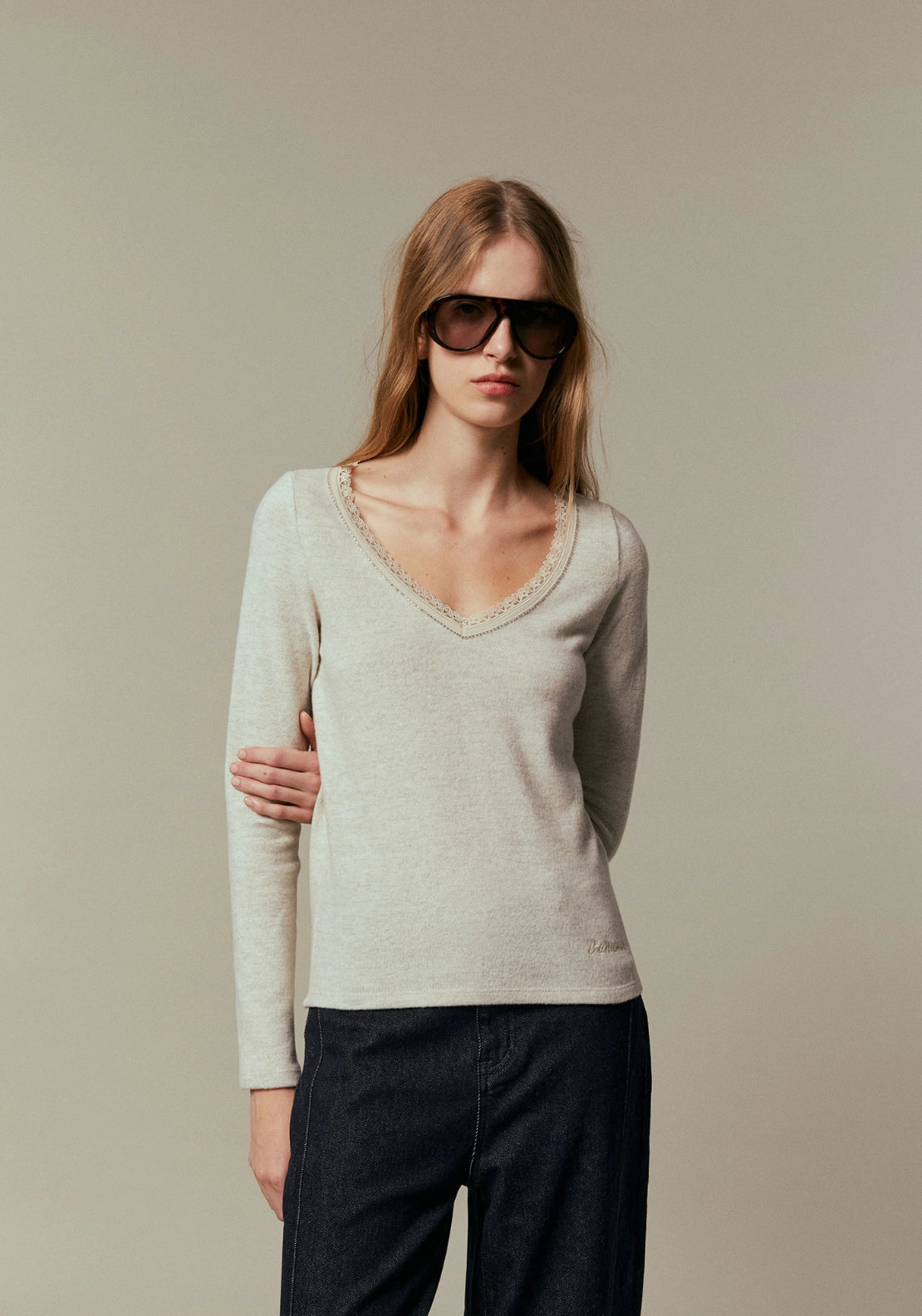 Brushed T-Shirt - Beige