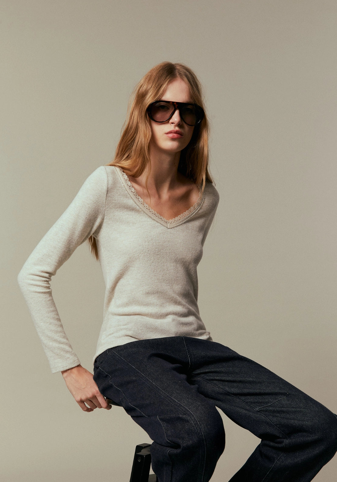 Brushed T-Shirt - Beige