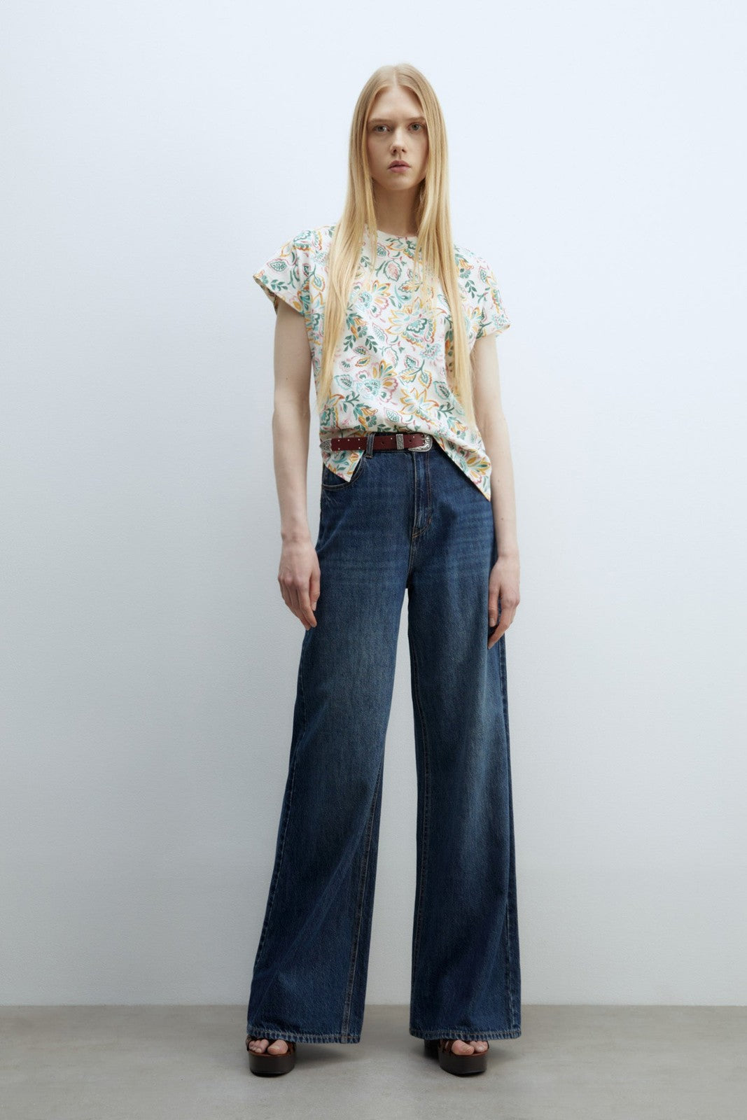 Sfera Printed T-shirt - Print Green 1 Shaws Department Stores