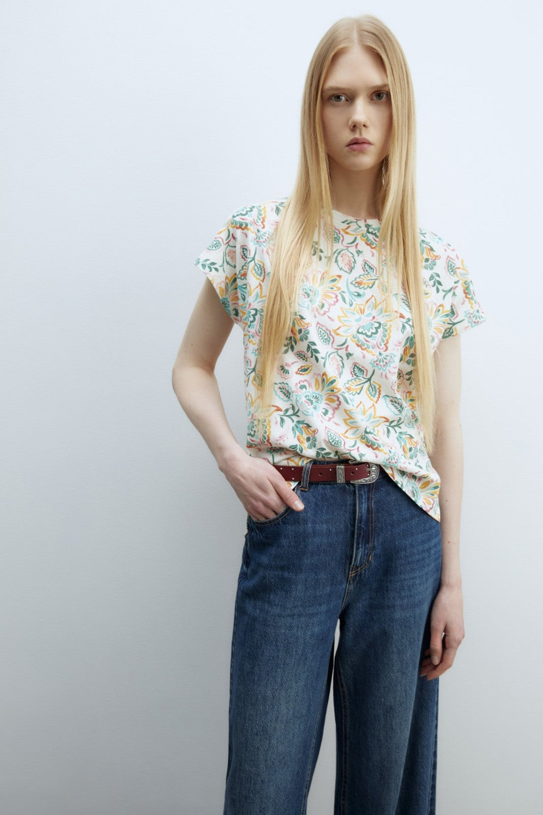 Sfera Printed T-shirt - Print Green 3 Shaws Department Stores