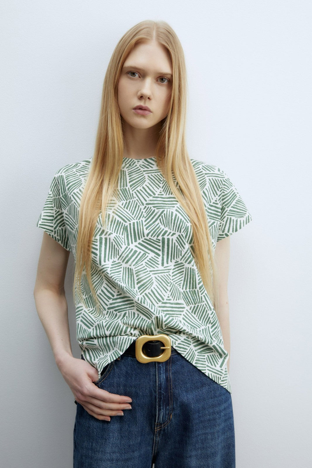 Sfera Printed T-shirt - Green 2 Shaws Department Stores