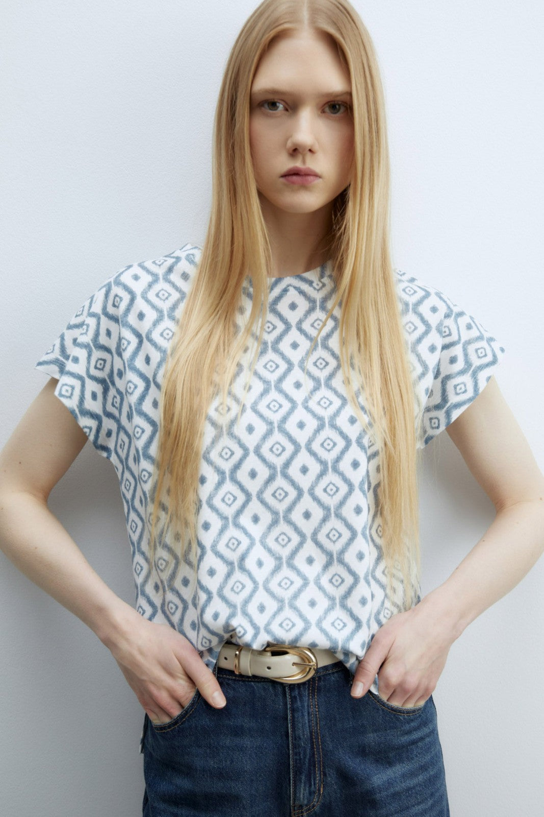 Sfera Printed T-shirt - Print Blue 2 Shaws Department Stores