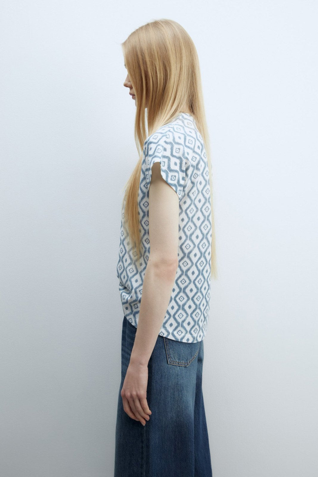 Sfera Printed T-shirt - Print Blue 4 Shaws Department Stores