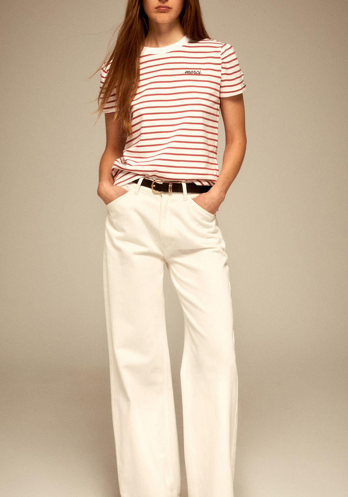 Sfera Stripes T-Shirt - Red 1 Shaws Department Stores