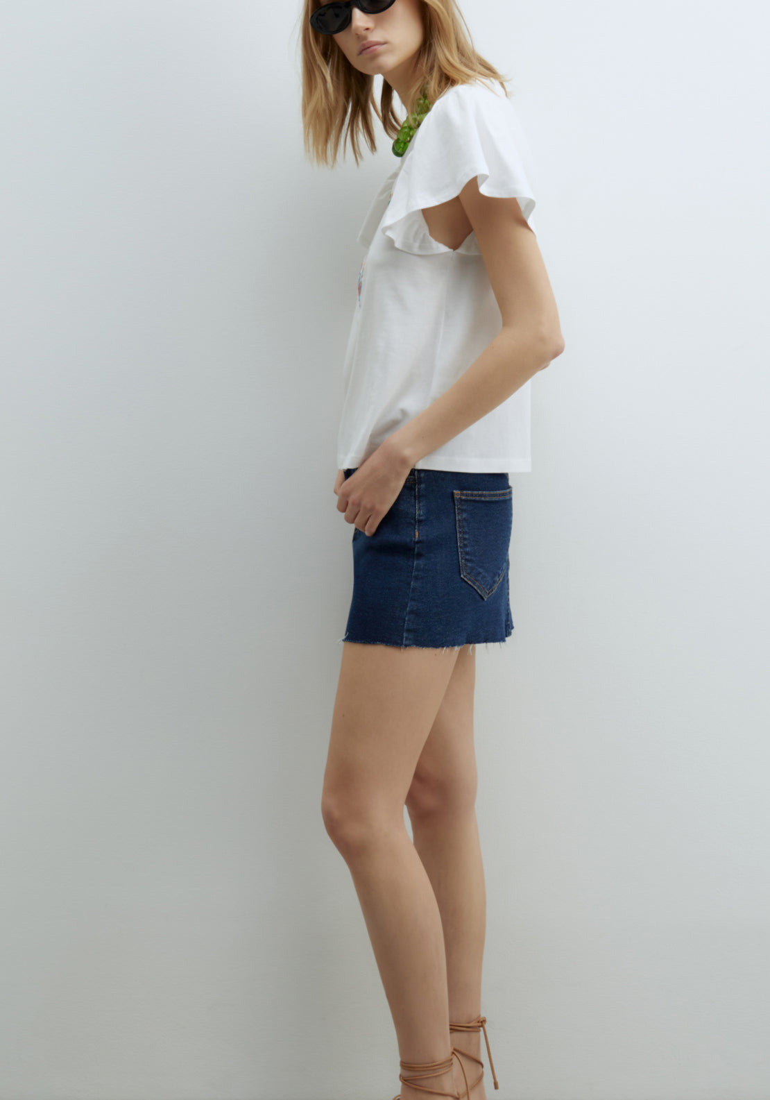 Sfera Embroidered T-Shirt - White 3 Shaws Department Stores