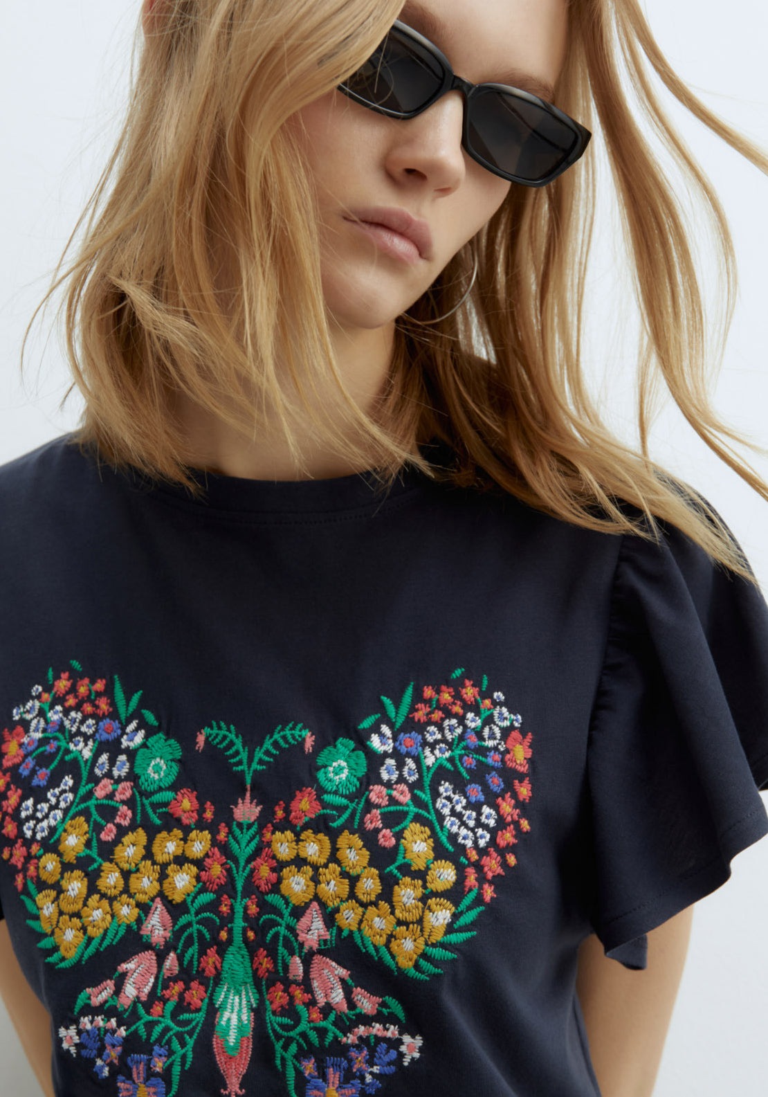 Sfera Embroidered T-Shirt - Navy 5 Shaws Department Stores