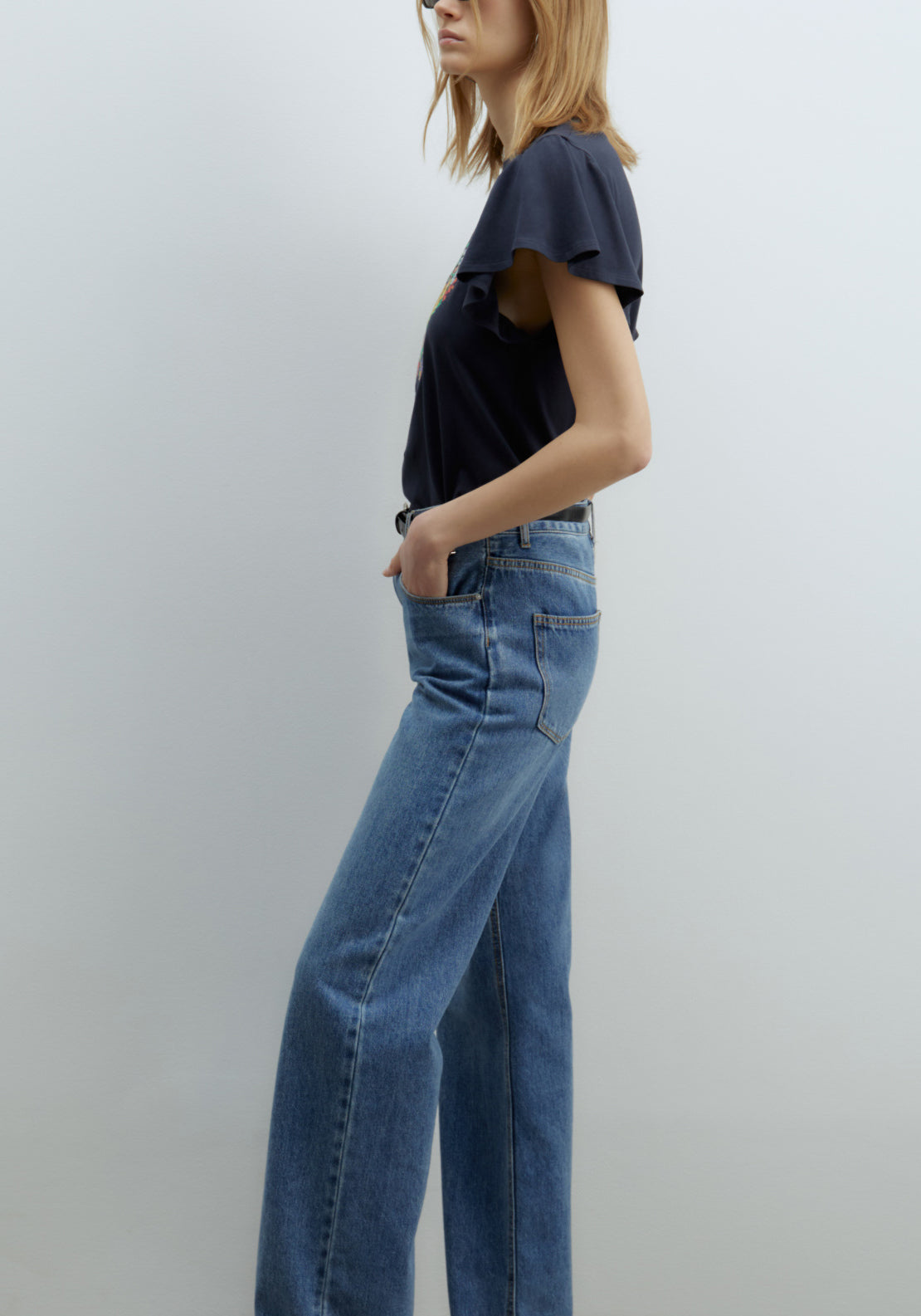 Sfera Embroidered T-Shirt - Navy 3 Shaws Department Stores