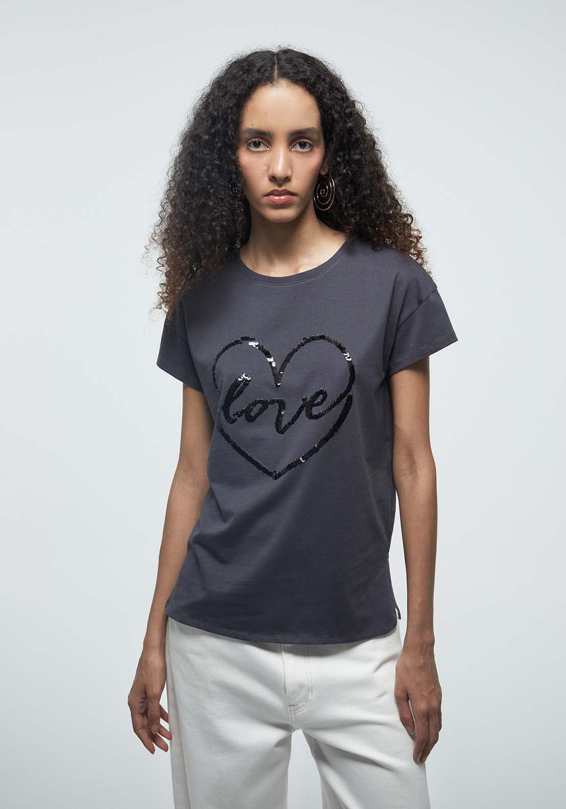 Sequins T-Shirt - Black