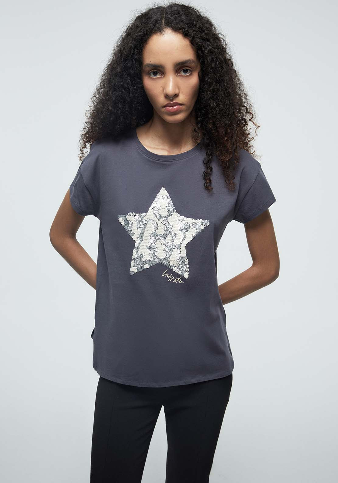 Sequins T-Shirt - Grey