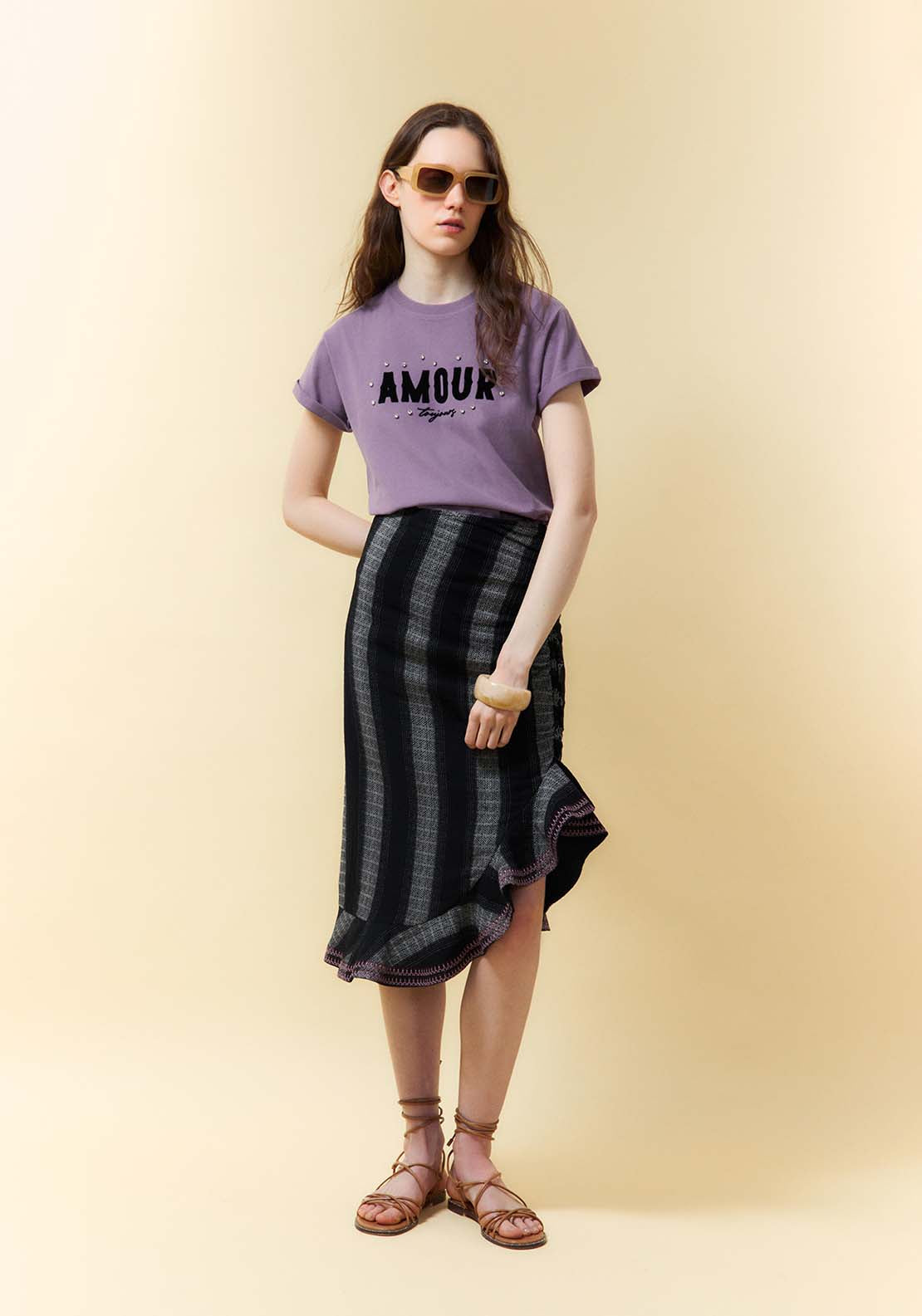 Rhinestone T-Shirt - Purple