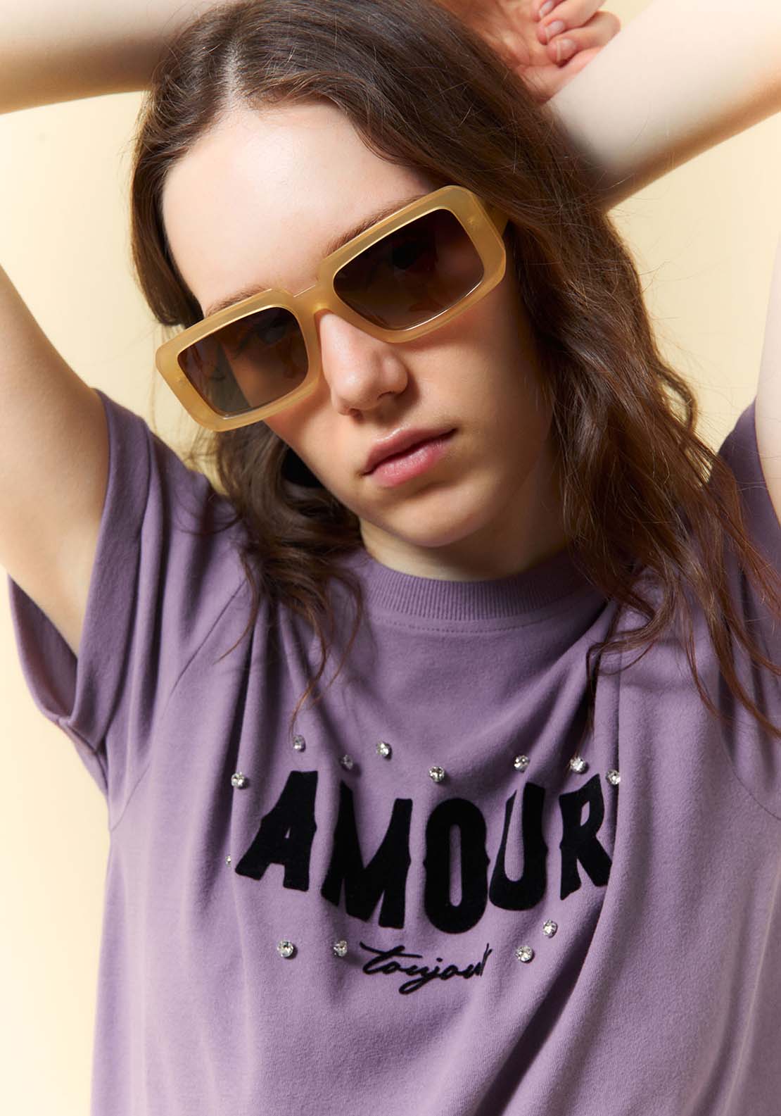Rhinestone T-Shirt - Purple