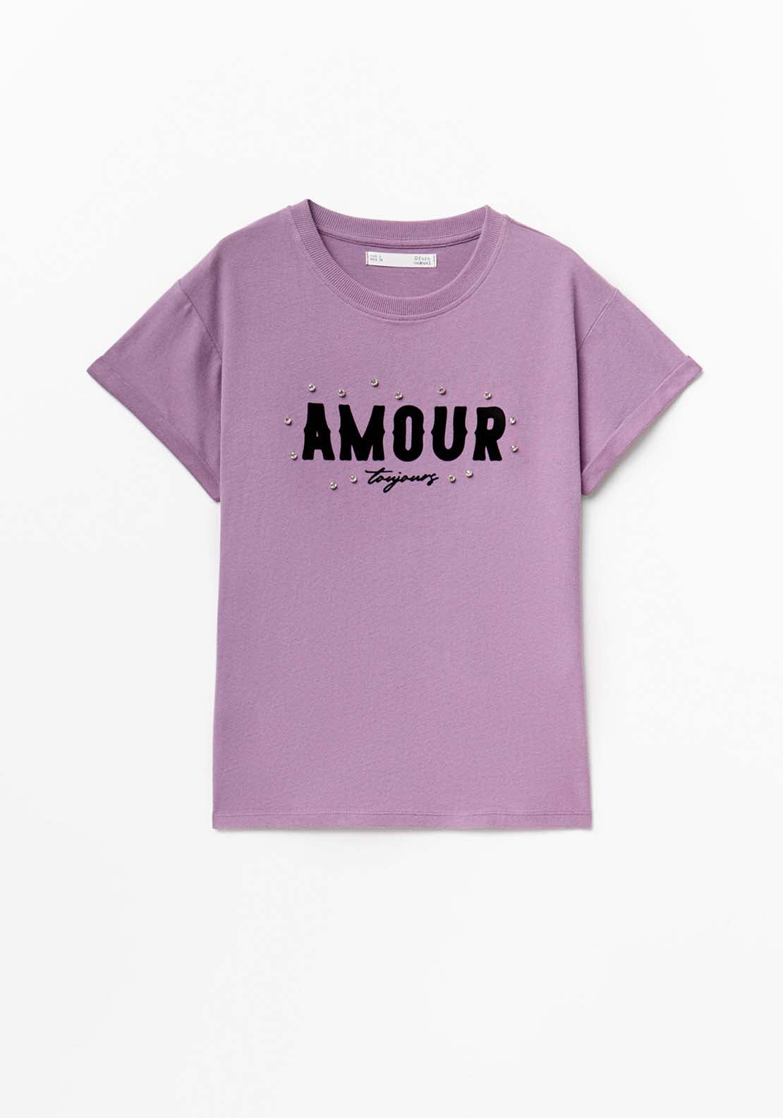 Rhinestone T-Shirt - Purple